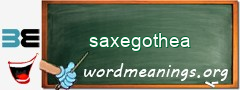 WordMeaning blackboard for saxegothea